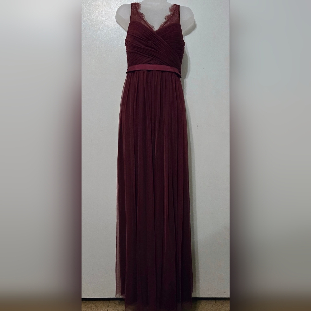 BHLDN Hitherto Fleur Dress In Black Cherry, Size 8 - Picture 3 of 10